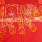 Embroidery Work Indian Cotton Wall Hanging Elephant Design Tapestry thumbnail-1
