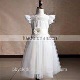 White Flower Girls Dresses For Wedding Gowns Cap Sleeve Lace Girl Birthday Party Dress Tulle Pageant Dress thumbnail-2
