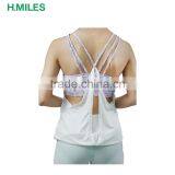 Summer Ladies White Backless Fitness Wear Tee Tank TankTops thumbnail-2