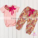 2017Boutique Baby Clothing Set Girl 2 Pieces Pompom Top and Pants Set Cotton Summer Outfits thumbnail-2
