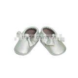 Wholesale Baby Shoes 100% Genuine Leather Baby Moccasins With Knot Bow thumbnail-1