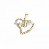 Gold Plated CZ Studded Heart Pendant thumbnail-1