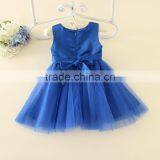 2017 Indian and Pakistan Girls Without Dress Toddler Blue Flower Girls Performance Dresses Turkish Shell Sequins Party Dresses thumbnail-2