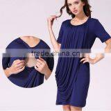 MAMALOVE Soft Knitted Fabric Summer Matern Dress Manufacturer Nurs Clothes Breastfeeding Dress thumbnail-5