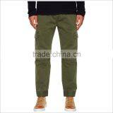 Custom Slim Straight Invisible Pockets Mens Cargo Pants In Green thumbnail-4