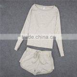 2016 Spring Summer Sets Women Fashion Sport Wear Sets Loose Casual Wide Neck Long Sleeve Sport Wear Suits thumbnail-4