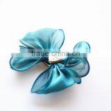 S17170A Wholesale Colorful Girl Kids Baby Handmade Organza Bow Hair Clips thumbnail-6
