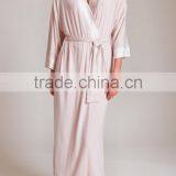 Customize Ladies Luxury Full Length Robe, 3/4 Lenght Sleeve Dressing Gown, Soft Modal Jersey Long Robe thumbnail-1