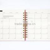 2017 Full Color Spiral Notebook Custom Hardcover Diary Planner With Gold Wire thumbnail-4