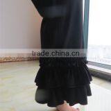 DYJ-084 Plus Size Adult Women's Ruffled Capris Ladies Plain Black Cotton Palazzo Buttoms Mommy and me Casual Pants thumbnail-3