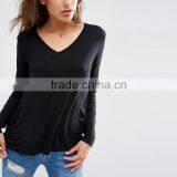 Latest V Neck 2016 Ladies Cotton Women Tops Women Formal Blouse Designs for Wholesale thumbnail-2