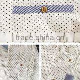 White Polka With Folder Pocket Contrast Collar Stand Casual Shirt Refreshing thumbnail-3