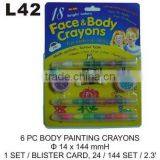 L42 6 PC BODY PAINTING CRAYONS thumbnail-1