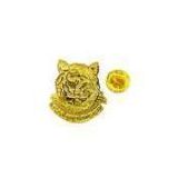 Tiger head personalized Lapel pins with stainless stee gold finish for promotion & gifts