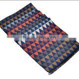 Classic Yarn Dyed Jacquard Cashmere Checked Plaid Acrylic Long Men Scarf Custom thumbnail-3