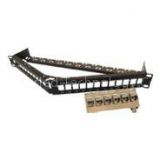 FTP Cat.6A 6 Jacks In One Patch Panel Angled With Back Bar