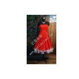 Red Short Evening Dress Bridesmaid Dress thumbnail-1