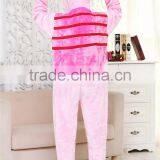 Lastest Flannel Material One Piece Pink Pajamas thumbnail-4