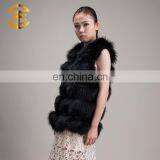Wholesale OEM Service Genuine Raccoon Women Long Black Fur Vest thumbnail-2