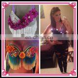 Aidocrystal Handmade Sexy Woman Big Size Rhinestone Tassel Belly Dance Sequin Ladies Bra and Panty Top thumbnail-3