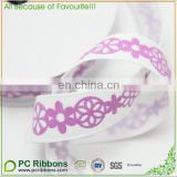 Flower glitter printing grosgrain ribbons