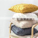 Monad Boho Macrame Ethnic Knit Tassel Solid Cotton Embroidered Cushion Cover For Sofa