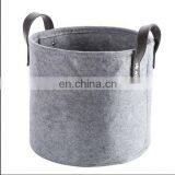 Large Capacity Strong Felt Laundry Basket With PU Leather Handle thumbnail-1