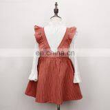 RTS Girl Kids Olive Stripe Ruffle Skirt Suspender Skirt Vintage Skirt thumbnail-4