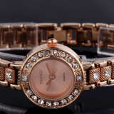 Wholesale Women's Men's Fashion Rhinestone Roman Numerals Analog Alloy Strap Quartz Watches thumbnail-1
