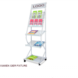 Fashion Modern Customized Point of Sale Trade Show Floor Wire Literature Display Rack Stand thumbnail-2