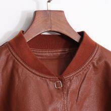 HOT SALE 2021 NEW FASHION LADIES FAUX ECO PU LEATHER LEISURE JACKET thumbnail-3