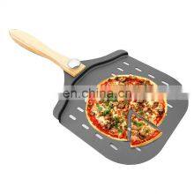 Private Label Newest Shovel Perforated Non Stick Metal Foldable Aluminium Pizza Peel thumbnail-1