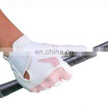Custom Logo Microfiber Comfortable Women Professional Cabretta Leather Exercise Train Golf Gloves thumbnail-4