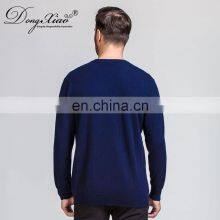 Classic Men's Merino Wool V-Neck Cable Pullover Winter Knitted Sweater thumbnail-6