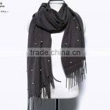Wholesale New Tassel Wool Acrylic Pearl Fashion Ladies Shawls and Scarves Pashmina thumbnail-6