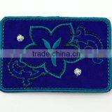 Hot Sale Customized Embroidery Label on Fabric/2014 High Quality Custom Sew on Embroidery Patch With Silver Thread on Fabric thumbnail-1