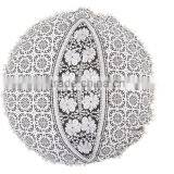 Round Elephant Mandala Floor Pillow Cover Decorative Throw Pillow Case Indian Roundie Large thumbnail-3