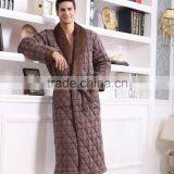 Robe Men Bathrobe Mens Thicken V-Neck Flannel Bathrobes Winter Autumn Casual Long Bathrobes Men Sleepwear Robes thumbnail-3
