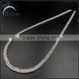 Latest 2 Row Men's Hip Hop White Gold Diamond Necklace thumbnail-1
