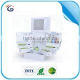 Oversized Mirror Cover Wooden Desktop Jewelry Skin-care Products Cosmetic Storage Box With Open Front thumbnail-1