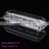 biodegradable BOPS rectangle disposable plastic snack packaging box /sushi box with locking lid