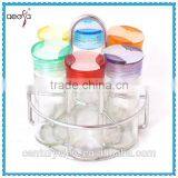 Glass Condiment Set 6 Compartment Condiment Holder