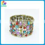 Multi Layers Gothic Punk Style Beaded Women Lady Brand Rose Gold Bracelet thumbnail-6
