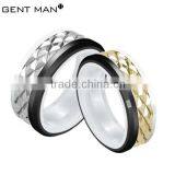 New Design Ceramic Wedding Ring Golden Jewelry Ceramic Couple Ring thumbnail-1