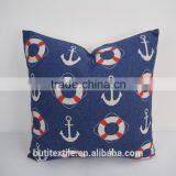Square Car Throw Pillows Home Decorative Pillow Covers Plain Linen/ Cotton Anchor thumbnail-1