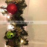 Lighted Prelit Gold Red Bell Shatterproof Ornament 9 Feet Christmas Garland thumbnail-2