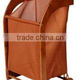 Chinese 100% Household Bamboo Laundry Storage Basket With Mesh Liner