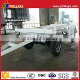 20FT 40FT Flatbed Skeletonal Semi Container Dolly Trailer With Turntable Drawbar thumbnail-2