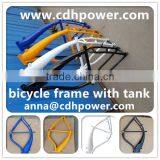 2.4L Gas Tank Frame , Motorized Bike Frame With Tank Black White thumbnail-1