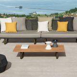 Rope Weave Outdoor Sofa Double Seat Single Sofa Alu Frame 10cm Cushion TaiWan Olifen Fabric thumbnail-2